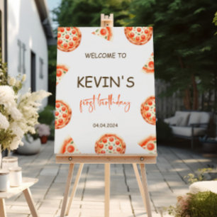 Poster Pizza Party - Sinal de boas-vindas Pizza Aniversár
