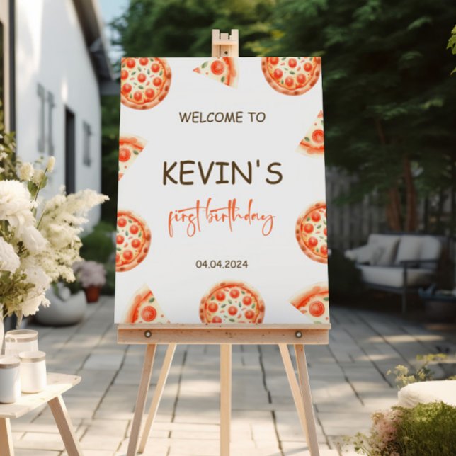Poster Pizza Party - Sinal de boas-vindas Pizza Aniversár (Criador carregado)