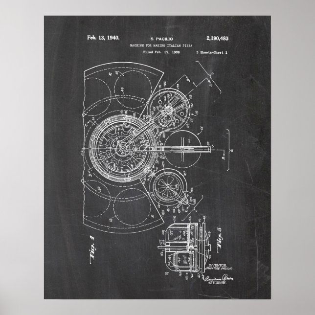 Poster Pizza Patent (Frente)