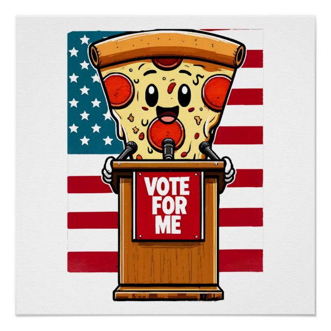 Póster pizza patriótica vote em mim (Frente)