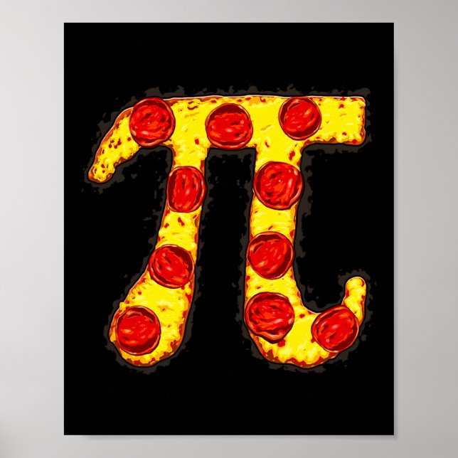 Poster Pizza Pi Dia T Camisa Crianças Geeks Presentes Hom (Frente)