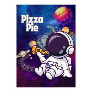 Poster Pizza Pie divertido Arte de parede de astronauta C