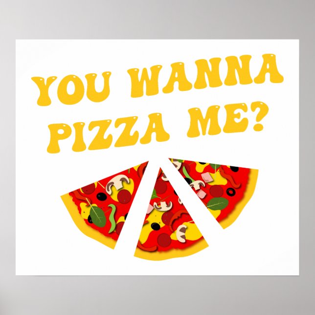 Poster Pizza Pun Comida Engraçado (Frente)