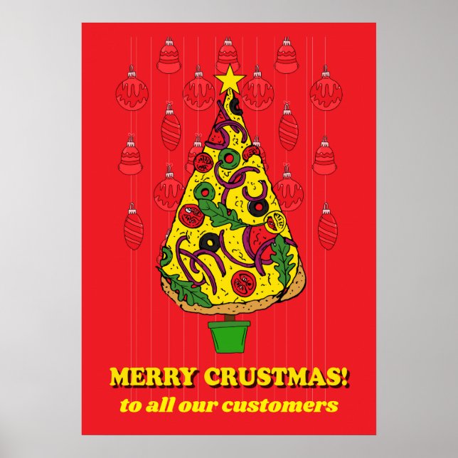 Poster Pizza Restaurante Natal Cliente Obrigado (Frente)