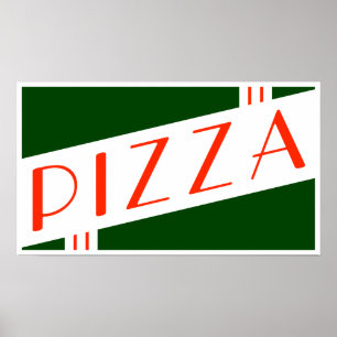 Póster pizza retrô