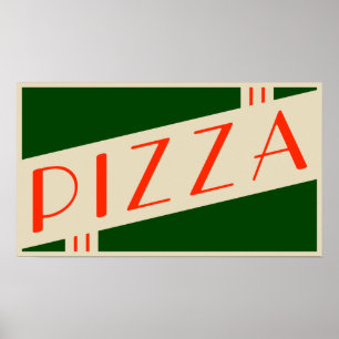 Póster pizza retrô