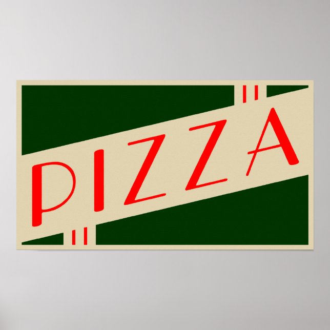 Póster pizza retrô (Frente)
