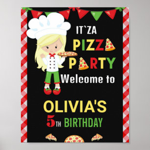 Poster Pizza - sinal de boas-vindas - Festa de cozinhar P