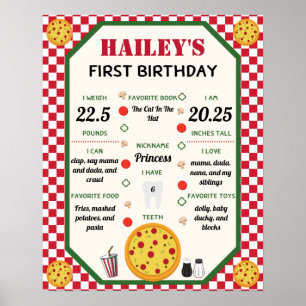 Poster Pizza Themed Baby primeiro aniversario marcos Post