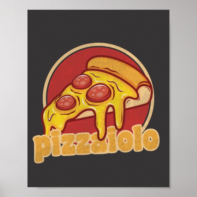 Poster pizzaiolo presente engraçado para fazedores de piz (Frente)