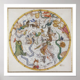 Póster Placa 27 do "atlas Coelestis", por John Flamsteed