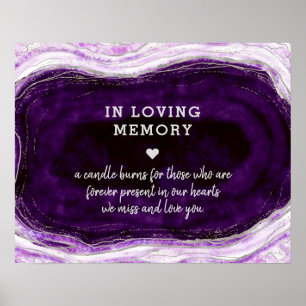 Poster Placa Amethyst Purple & Silver In Loving Memory
