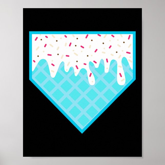Poster Placa Caseira Engraçada de Gotejamento - Sorvete S (Frente)