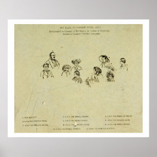 Póster Placa chave ao retrato da família real em Osbor