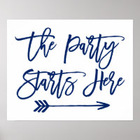 Placa Chic de Letra à Mão | A Festa Começa Aqui