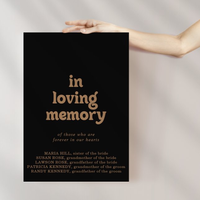 Poster Placa Clássica Minimal Preta Dourada Em Memória Co (Criador carregado)