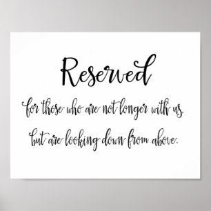 Poster Placa Comemorativa Reservada para Casamento