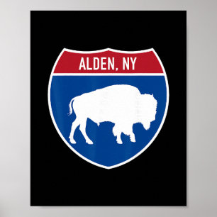 Poster Placa da rodovia interestadual Alden Nova York Búf