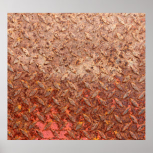 Poster Placa de aço enferrujada, textura de metal doce.