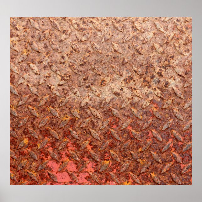Poster Placa de aço enferrujada, textura de metal doce. (Frente)