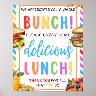 Poster Placa de Agradecimento ao Almoço, Agradecimento ao