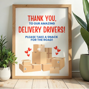 Poster Placa de Agradecimento ao Motorista de Entrega