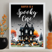 Placa de Aniversário de 1 Ano com Tema de Hallowee