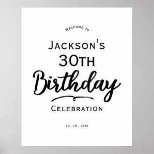 Poster Placa de aniversário de 30 anos em Foam Board com