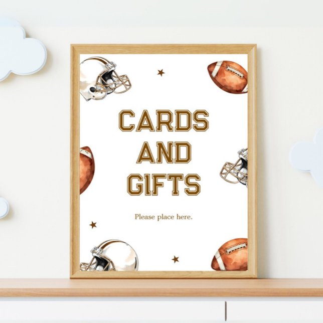 Poster Placa de Aniversário de Futebol Personalizável (Football Birthday Party Sign)