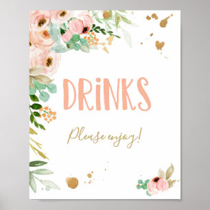 Poster Placa de Aniversário de Menina Onederful Bebidas