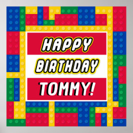 Poster Placa de Aniversário Personalizável do Construtor 