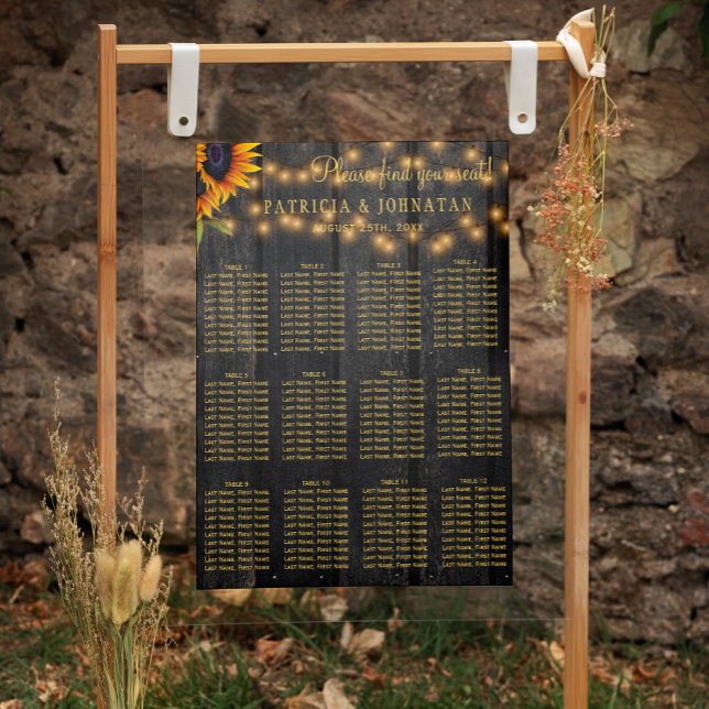 Poster Placa de assentos de casamento para lâmpadas flora (Criador carregado)