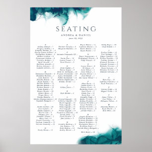 Poster Placa de assentos do casamento de tinta