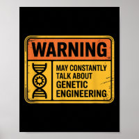 Placa de Aviso de Engenharia Genética Divertida Bi