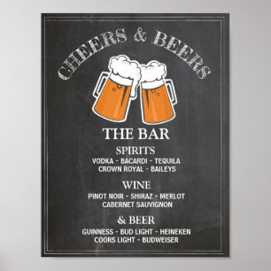 Póster Placa de Bar Cheers Beers Cartaz de Recepção de Ca