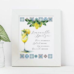 Poster Placa de Bar de Casamento Receita de Spritzer de L
