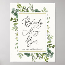 Placa de Bar Eucalyptus Bloody Mary