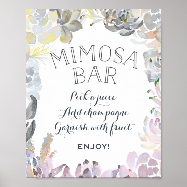 Poster Placa de Bar Mimosa Suculenta (Frente)