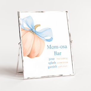 Poster Placa de Barra da Mamãe Osa Abóbora Laranja com La