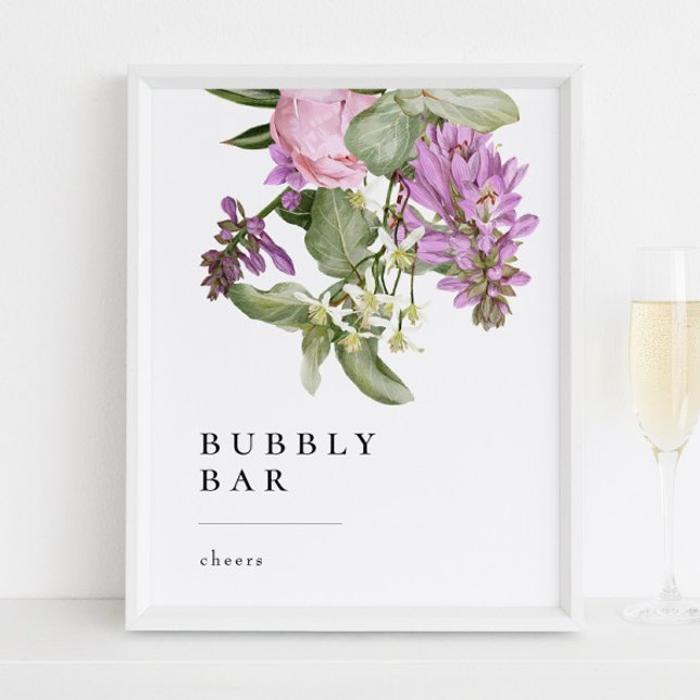 Poster Placa de Barra de Bebidas Espumantes para Chá de N (Criador carregado)