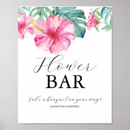 Poster Placa de Barra de Flores para Chás de Bebê Tropica
