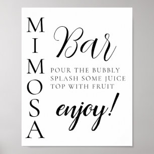 Poster Placa de barra de Mimosa com roteiro de texto míni