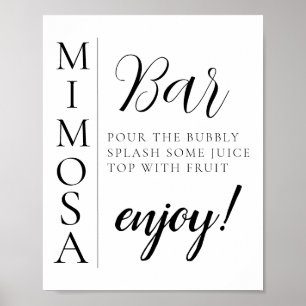 Poster Placa de barra de Mimosa com roteiro minimalista m