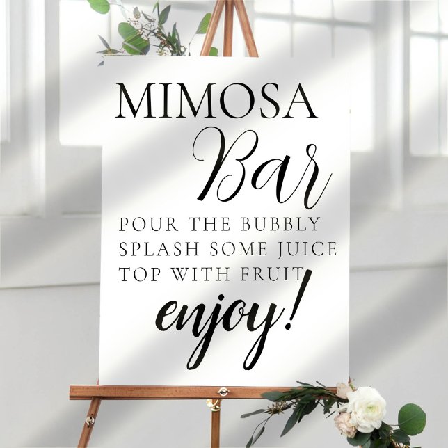 Poster Placa de barra de mimosa com texto minimalista (Criador carregado)