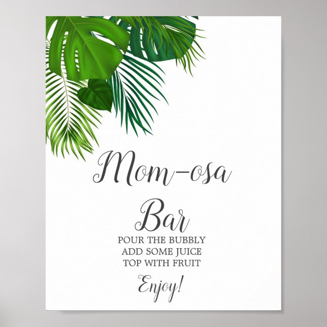 Poster Placa de barra de Mom-osa de palmeira tropical (Frente)
