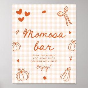 Poster Placa de barra de Momosa Laranja de Outono Uma peq