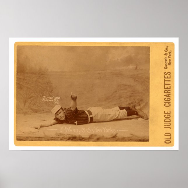 Poster Placa de Baseball Monte Ward 1889 (Frente)