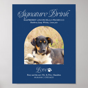 Poster Placa de Bebida de Assinatura de Casamento de Pet