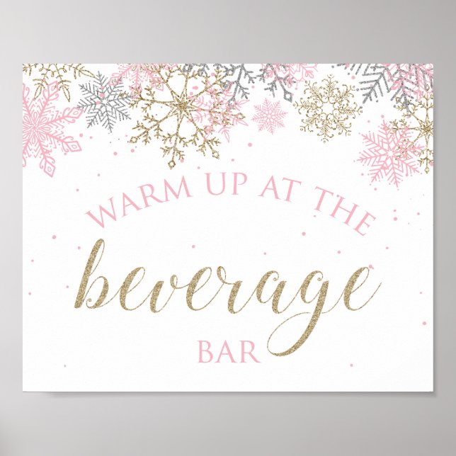 Poster Placa de Bebidas de Inverno Onederland (Frente)