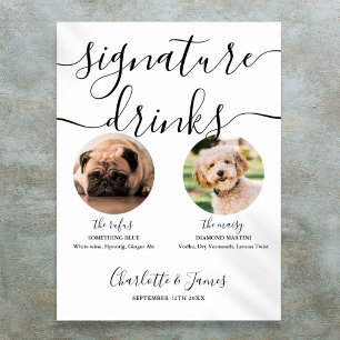 Poster Placa de Bebidas Personalizadas para Cachorro no C
